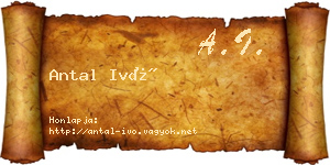 Antal Ivó névjegykártya
