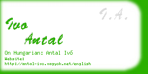 ivo antal business card